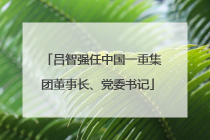 吕智强任中国一重集团董事长、党委书记